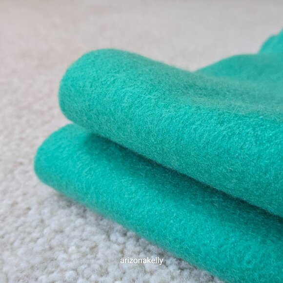 Cashmere Fringe Scarf Kelly Green Thick Soft - Picture 11 of 16